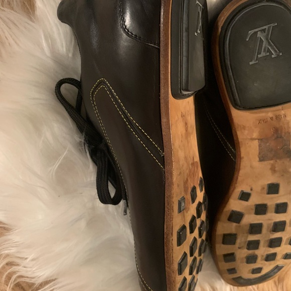 LOUIS VUITTON MALE BLACK LEATHER SHOES. - Picture 7 of 8